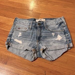 Hollister distressed jean shorts